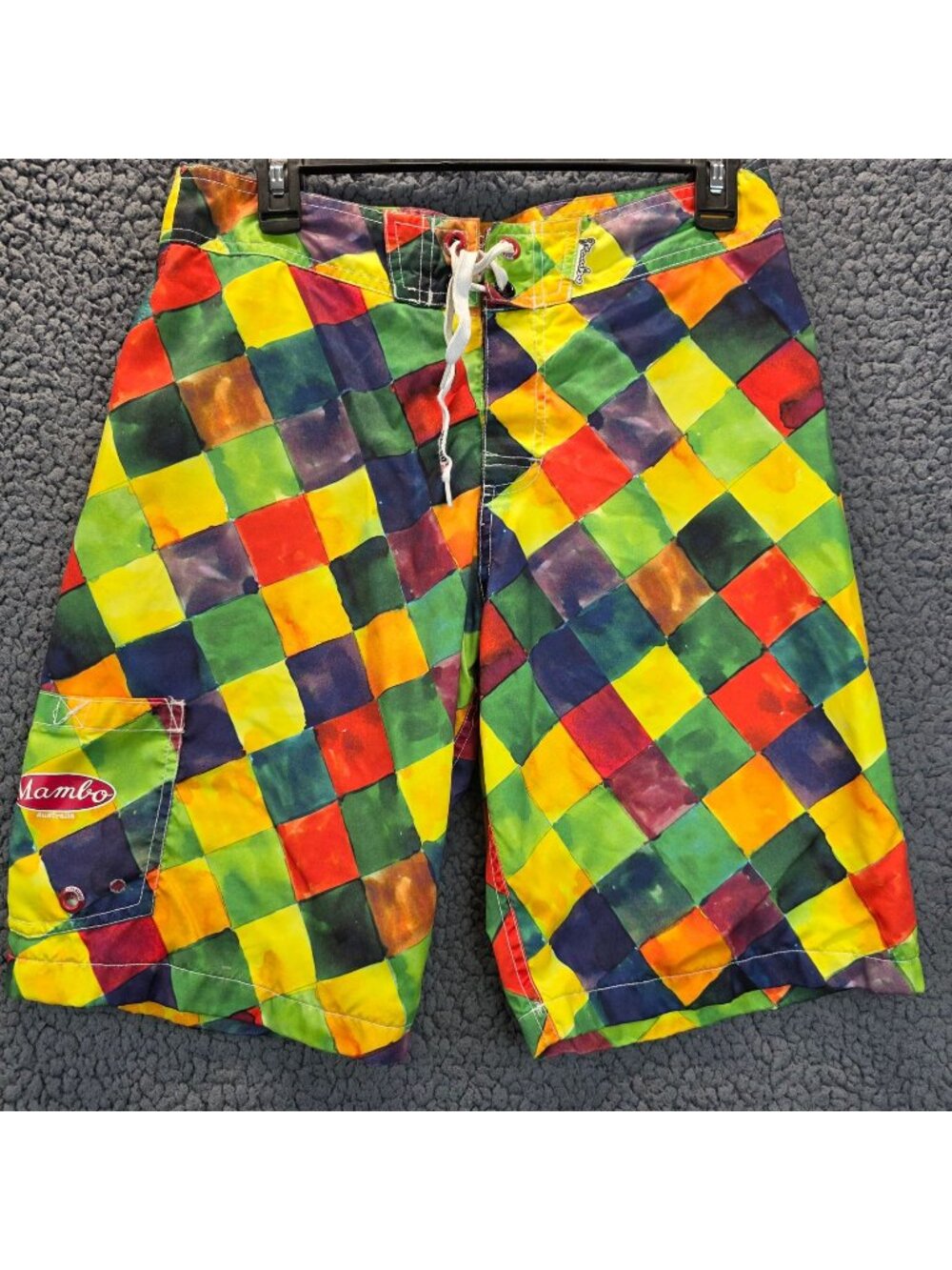 Mambo Australia Board Swim Shorts S Multi Diamond Swim Trunks Resort Beachy